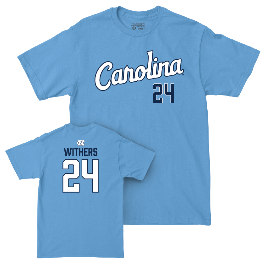 UNC Men's Basketball Carolina Blue Script Tee - Jae'Lyn Withers Youth Small