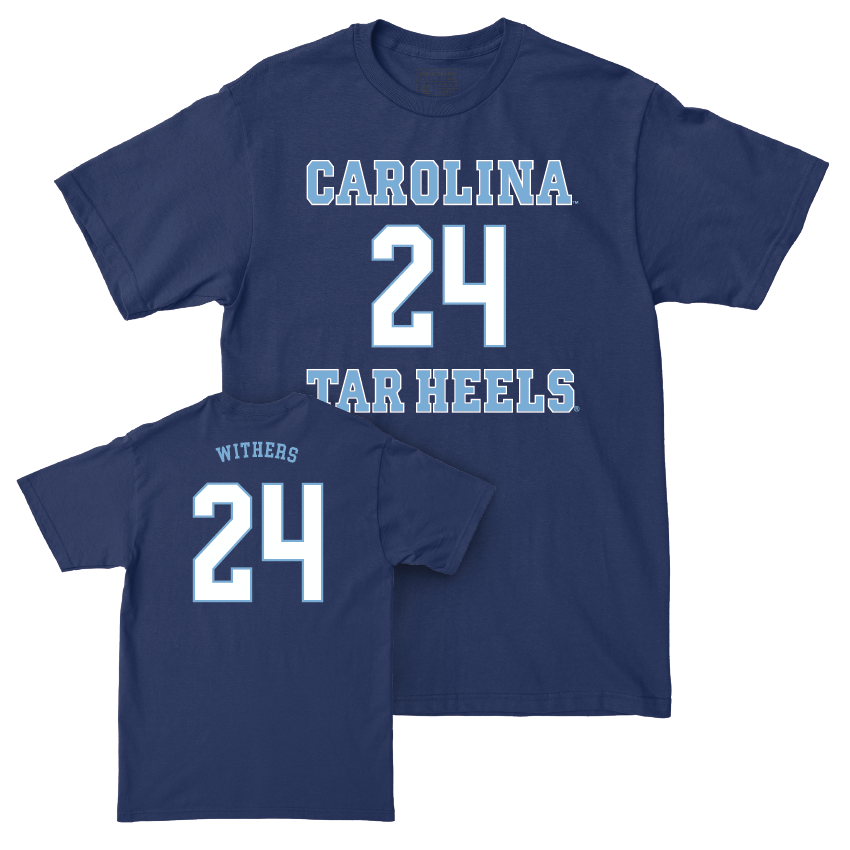 UNC Men's Basketball Sideline Navy Tee - Jae'Lyn Withers Youth Small