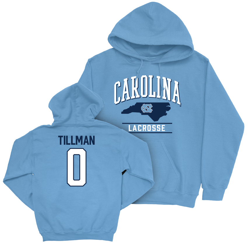 UNC Men's Lacrosse Carolina Blue Arch Hoodie - Lance Tillman Youth Small