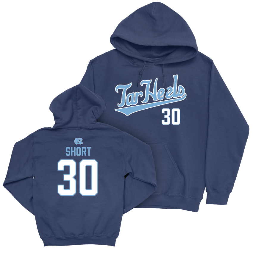 UNC Football Navy Script Hoodie - Michael Short Youth Small