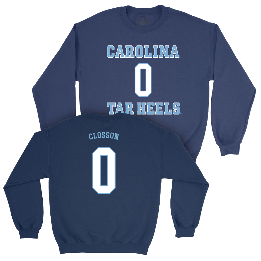 UNC Men's Soccer Sideline Navy Crew - Quinn Closson Youth Small