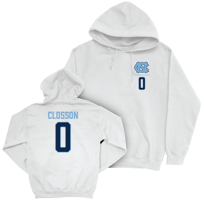 UNC Men's Soccer White Logo Hoodie - Quinn Closson Youth Small