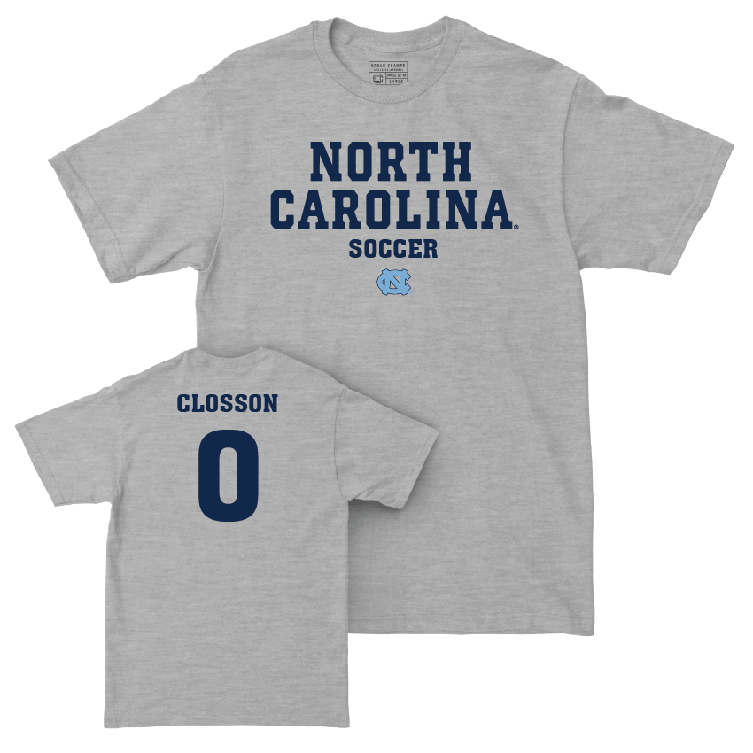 UNC Men's Soccer Sport Grey Staple Tee - Quinn Closson Youth Small