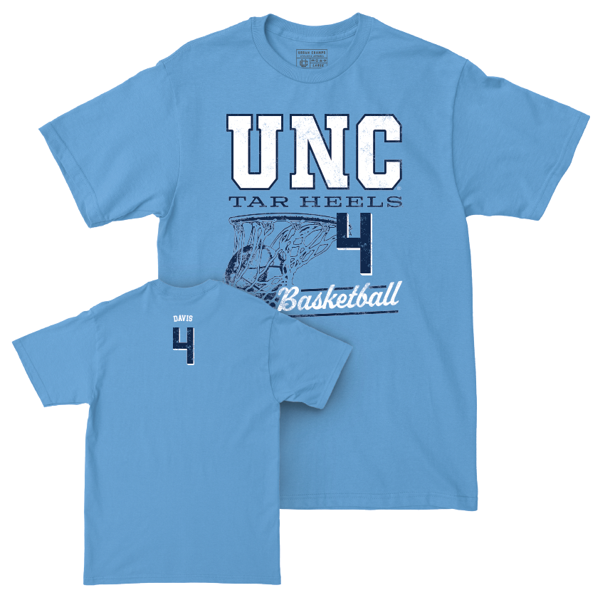 UNC Men's Basketball Carolina Blue Hardwood Tee - RJ Davis Youth Small