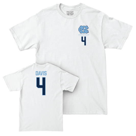 UNC Men's Basketball White Logo Comfort Colors Tee - RJ Davis Youth Small
