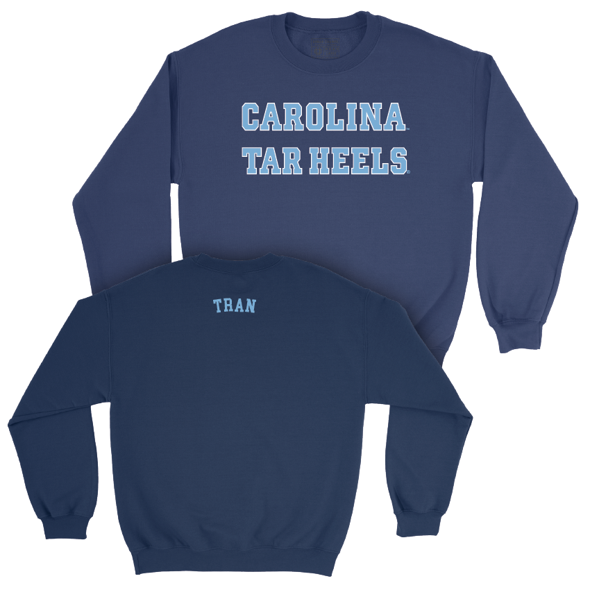 UNC Women's Tennis Sideline Navy Crew - Reilly Tran Youth Small