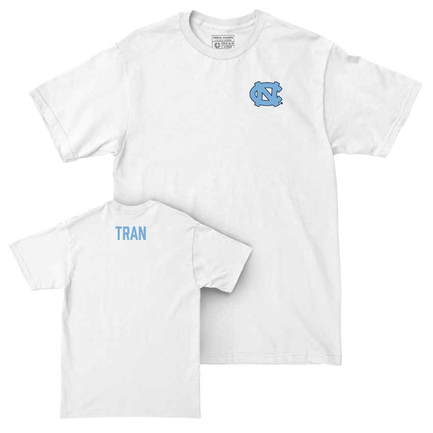 UNC Women's Tennis White Logo Comfort Colors Tee - Reilly Tran Youth Small