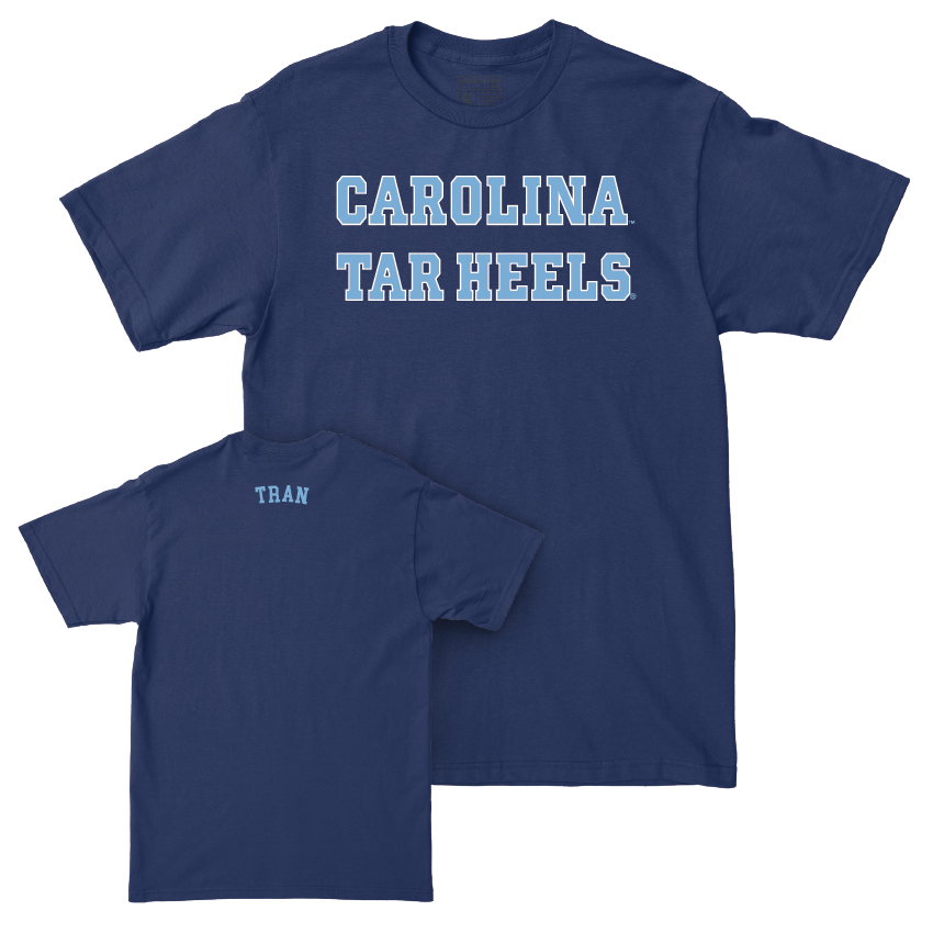 UNC Women's Tennis Sideline Navy Tee - Reilly Tran Youth Small