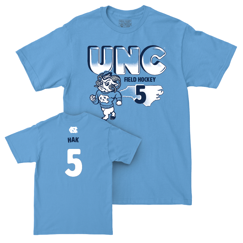 UNC Field Hockey Mascot Carolina Blue Tee - Sanne Hak Youth Small
