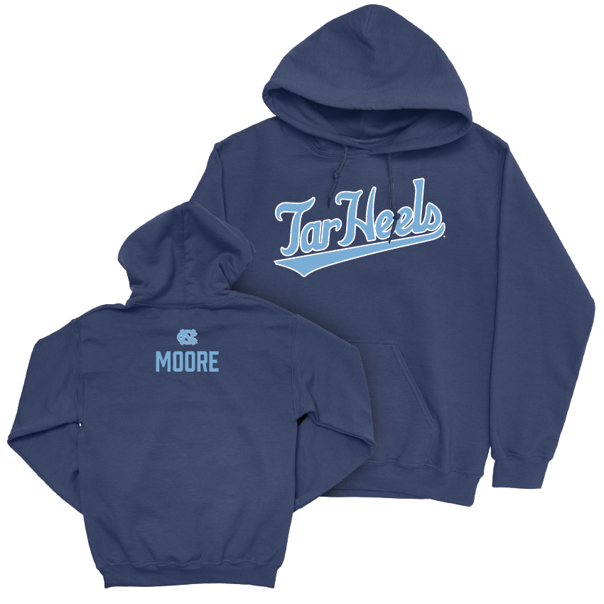UNC Wrestling Navy Script Hoodie - Spencer Moore Youth Small