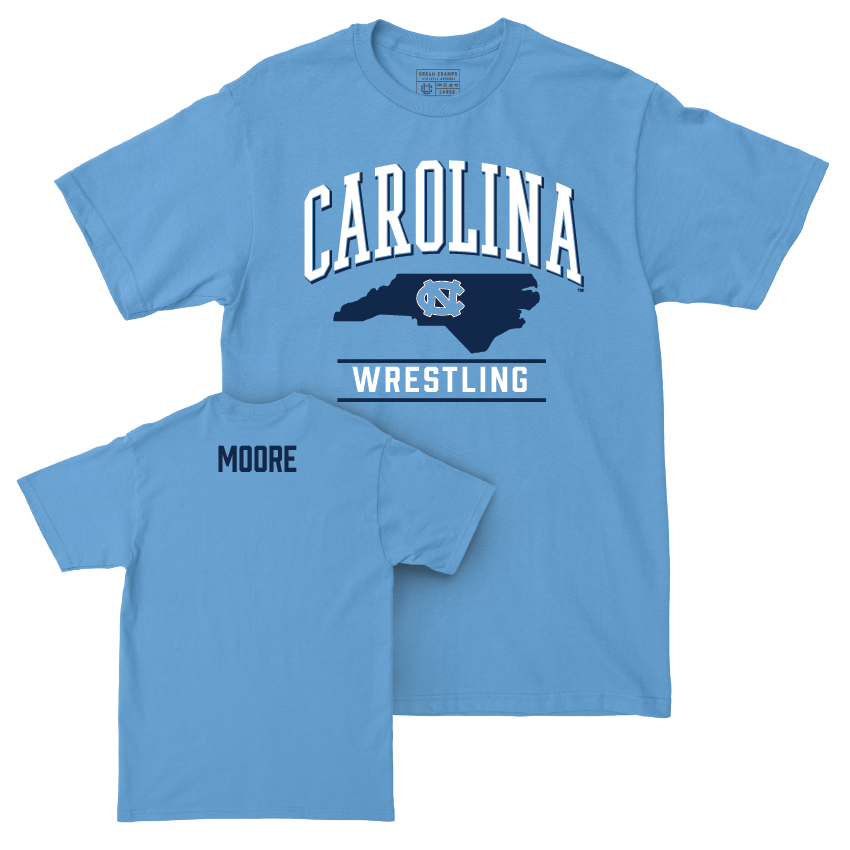 UNC Wrestling Carolina Blue Arch Tee - Spencer Moore Youth Small