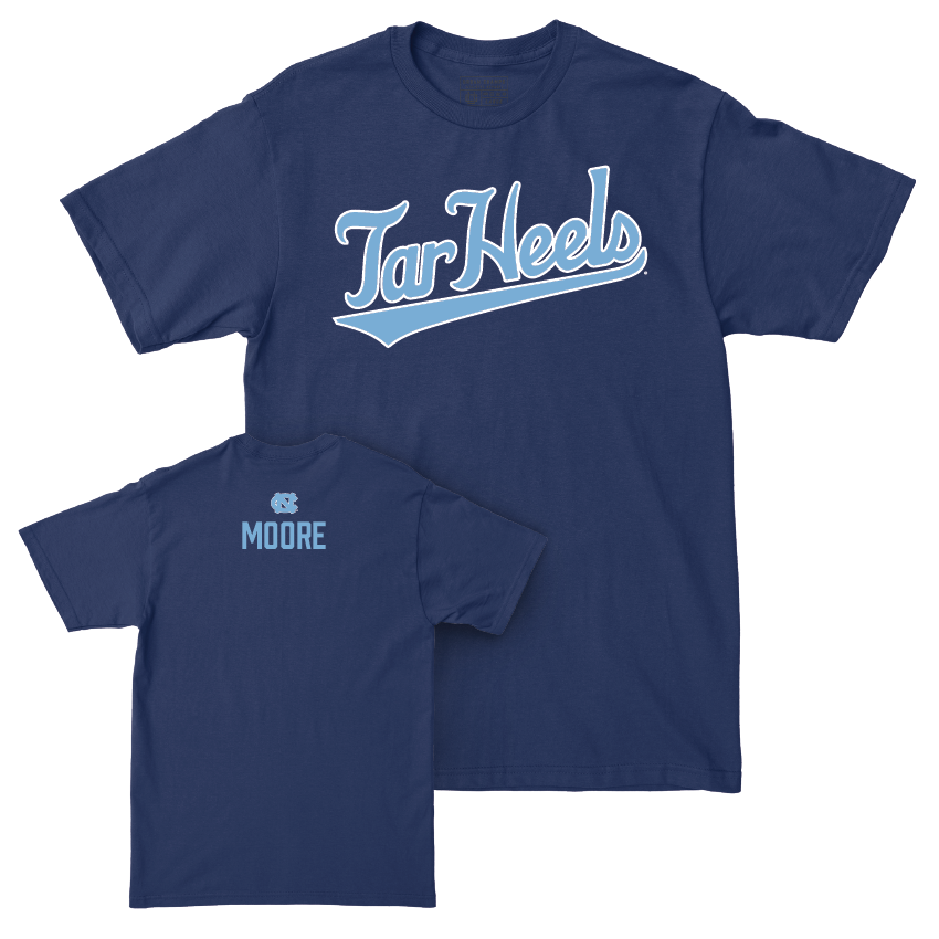 UNC Wrestling Navy Script Tee - Spencer Moore Youth Small