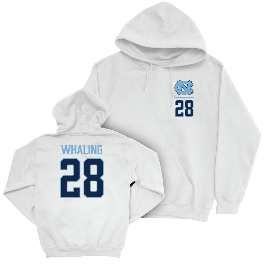 UNC Men's Lacrosse White Logo Hoodie  - Caden Whaling