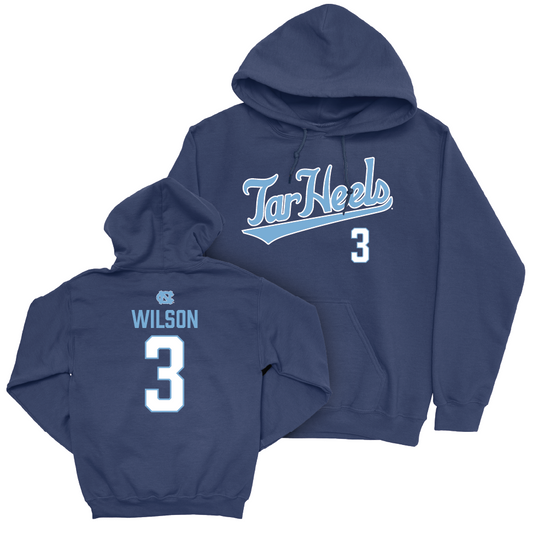 UNC Men's Lacrosse Navy Script Hoodie  - Brevin Wilson