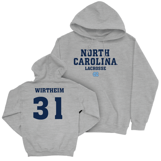 UNC Men's Lacrosse Sport Grey Staple Hoodie  - Spencer Wirtheim