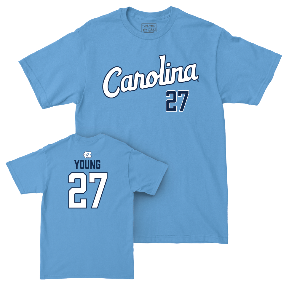 UNC Softball Carolina Blue Script Tee   - Skylar Young