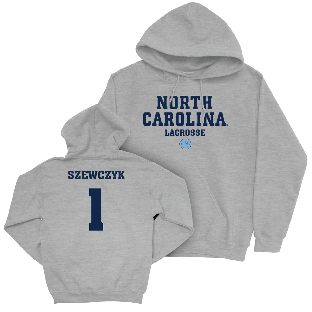 UNC Men's Lacrosse Sport Grey Staple Hoodie  - Mason Szewczyk