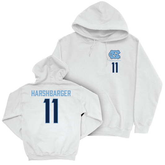 UNC Men's Lacrosse White Logo Hoodie  - Caden Harshbarger