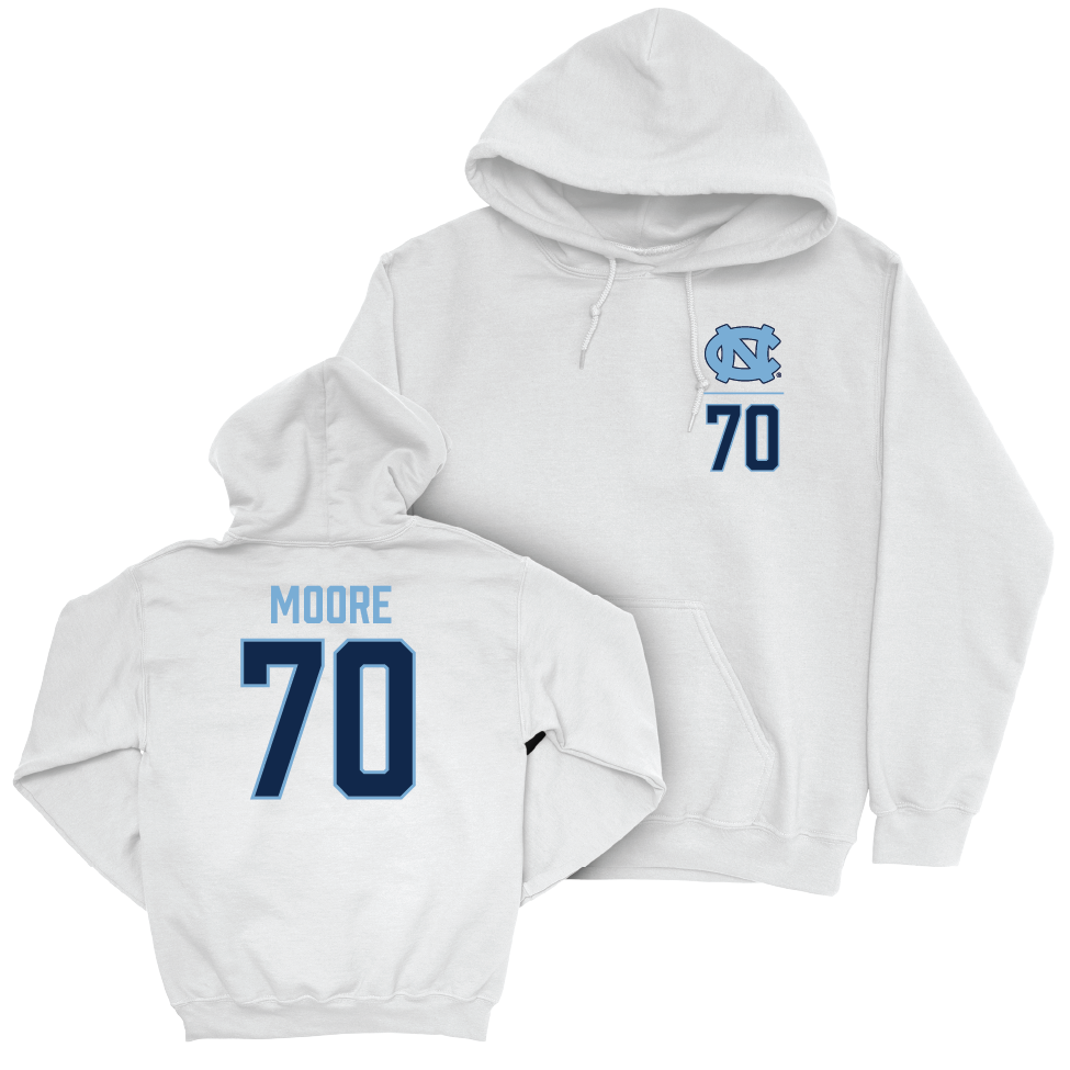 UNC Men's Lacrosse White Logo Hoodie  - John Moore