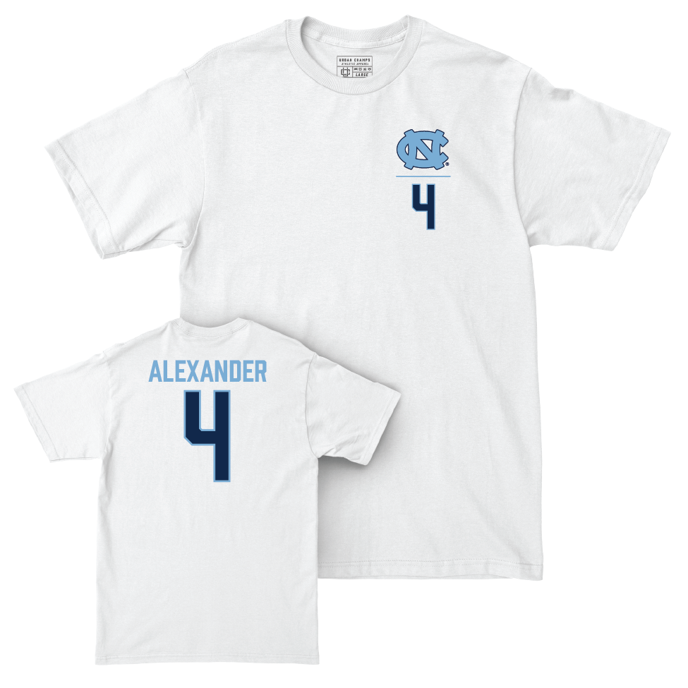 UNC Football White Logo Comfort Colors Tee   - Austin Alexander