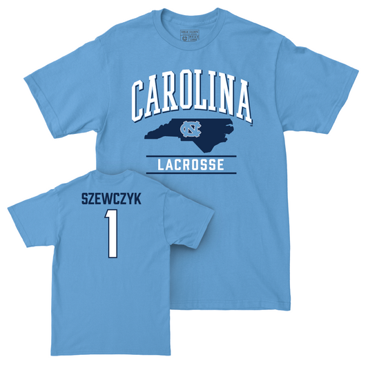 UNC Men's Lacrosse Carolina Blue Arch Tee  - Mason Szewczyk