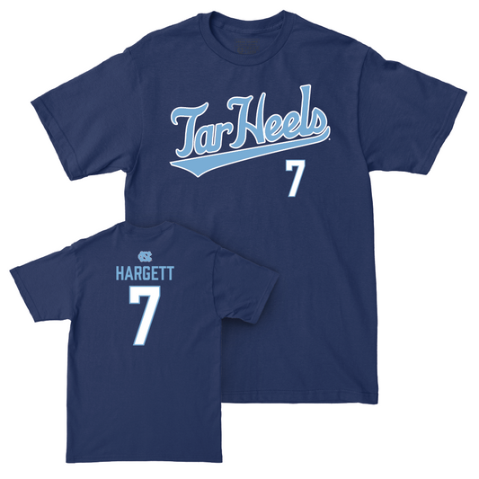 UNC Baseball Navy Script Tee   - Perry Hargett