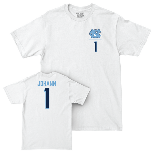 UNC Women's Soccer White Logo Comfort Colors Tee   - Hannah Johann