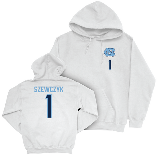 UNC Men's Lacrosse White Logo Hoodie  - Mason Szewczyk